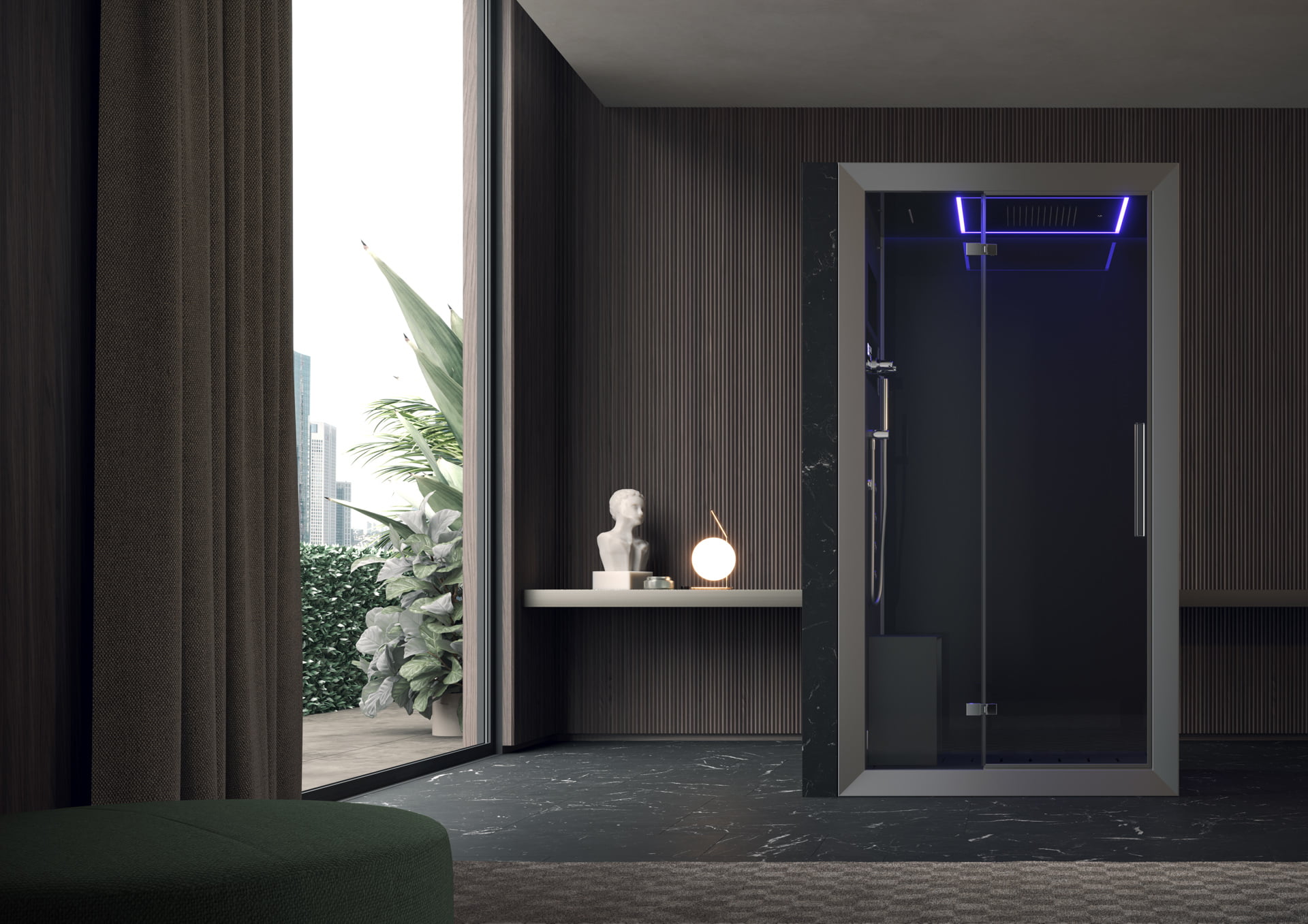 Jacuzzi-Shower_Frame-120_Black_Lifestyle