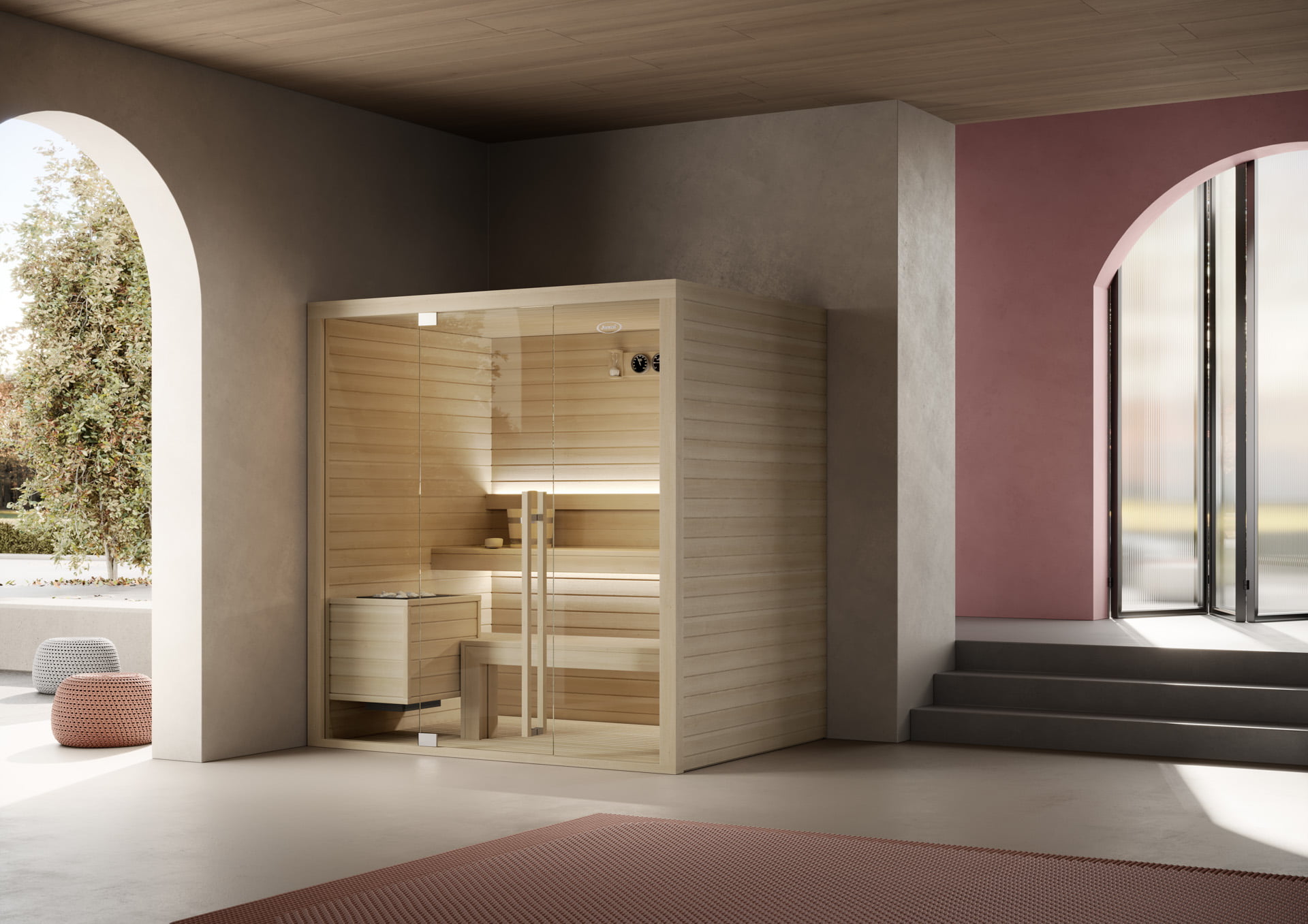 Jacuzzi-Wellness_MOOD-M-Front-Glass_LH_Lifestyle-1_Linden